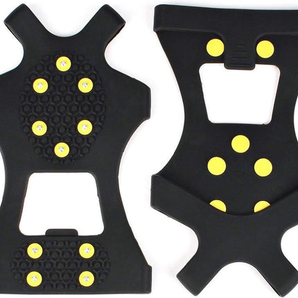 Snow grips over shoes/boots 10 studs Ice Traction Universal Slip on Stretch Fit Snow and Ice, Snow Cleats Crampons Ice Spikes Snow Grips for Winter - M (36-40).