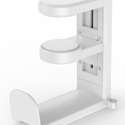 Headset Holder - Headphone Hook - Headphone Stand - Headset Hanger - 11.43 * 10.16 * 4cm - Plastic - White - Adjustable - Rotating Arm Clamp - Non-slip - Headphone Holder for Under Desk.