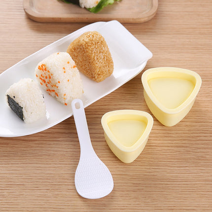 2-Piece Set - Onigiri Mold - Onigiri Mould - Onigiri Shape - Triangular Rice Ball Mold - PP - 7*7.5*4 CM - Rice Former - Yellow - Kitchen Tools - Sushi Maker.