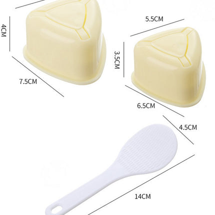 2-Piece Set - Onigiri Mold - Onigiri Mould - Onigiri Shape - Triangular Rice Ball Mold - PP - 7*7.5*4 CM - Rice Former - Yellow - Kitchen Tools - Sushi Maker.