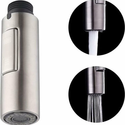 Faucet attachment - 2 functions - Faucet head - Washing dishes - Kitchen faucet - Water saving - Flexible faucet head - Extension rod - Faucet parts - Rotating faucet hose - Faucet nozzle - Sprayer - 1 piece.