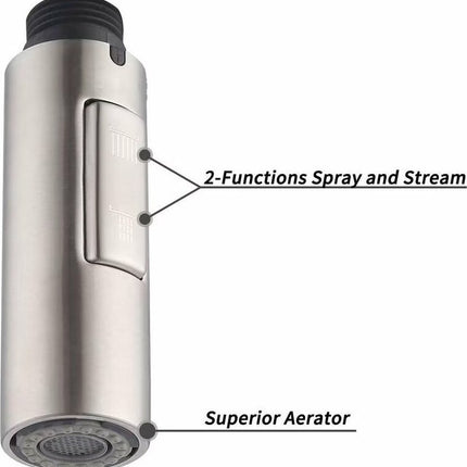Faucet attachment - 2 functions - Faucet head - Washing dishes - Kitchen faucet - Water saving - Flexible faucet head - Extension rod - Faucet parts - Rotating faucet hose - Faucet nozzle - Sprayer - 1 piece.