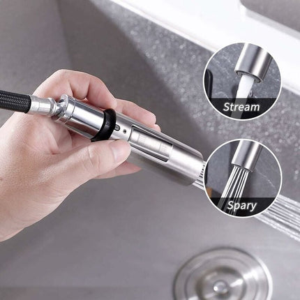 Faucet attachment - 2 functions - Faucet head - Washing dishes - Kitchen faucet - Water saving - Flexible faucet head - Extension rod - Faucet parts - Rotating faucet hose - Faucet nozzle - Sprayer - 1 piece.
