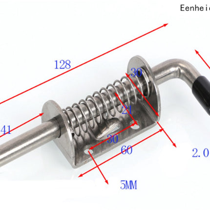 Sliding lock - 2 pieces - Sliding bolt - Gate bolt - Door lock - Bolt - Door bolt - Door lock - Plate bolt - 12.8 cm - No screws - Stainless steel - Silver - For shed gate, garden house door, cupboard.