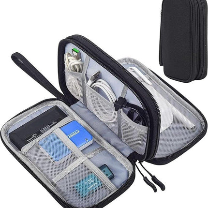 Bag Organizer - Electronics & Accessories Organizer Bag - Cable Organizer Bag - Storage Bag for Cables, Electronics and Accessories - Organizer - Black - 19.5*11*5.5cm - Polyester.