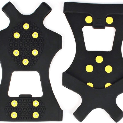 Snow grips over shoes/boots 10 studs Ice Traction Universal Slip on Stretch Fit Snow and Ice, Snow Cleats Crampons Ice Spikes Snow Grips for Winter - L (40-43).