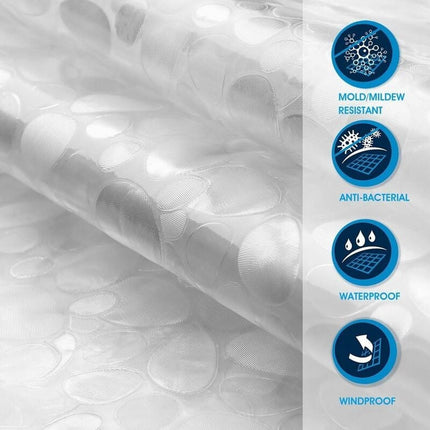 Shower curtains - 120x200cm - crystal stone pattern - PEVA - transparent shower curtain - with hooks - shower curtain - anti-mold - waterproof.