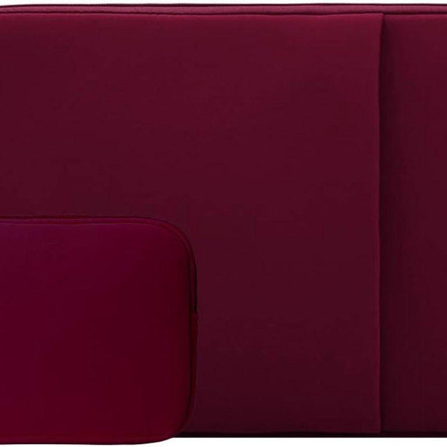 Laptop sleeve - 13 inch - 2-piece - Laptop bag - Suitable for 13 inch laptop - with extra case - Red.