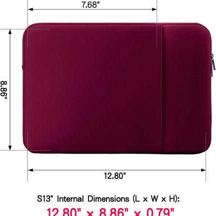 Laptop sleeve - 13 inch - 2-piece - Laptop bag - Suitable for 13 inch laptop - with extra case - Red.