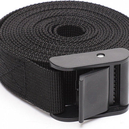 4 pieces - Tension straps - Lashing straps - Fastening straps - 25 MM * 1.5 meters long - Polyester fibers - Black - with buckle - adjustable - for vans, bicycles, trailers, luggage.