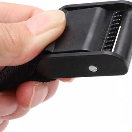 4 pieces - Tension straps - Lashing straps - Fastening straps - 25 MM * 1.5 meters long - Polyester fibers - Black - with buckle - adjustable - for vans, bicycles, trailers, luggage.