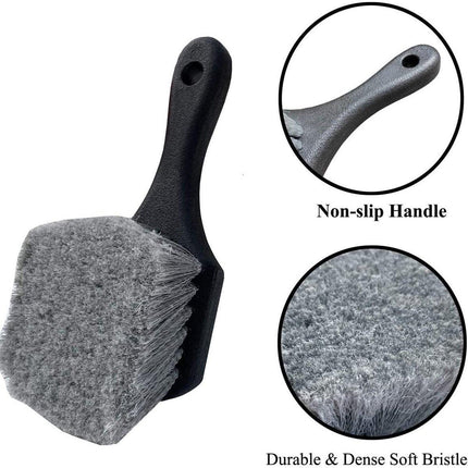 Tire brush - rim brush - Tire brush - Tire polish - Rim brush - Rim cleaner - Exterior Wheel Brush Tire Cleaner - black - Brush with short handle - PP - 215 × 55 × 55mm.