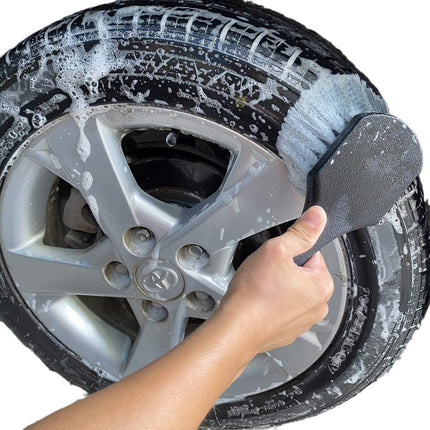 Tire brush - rim brush - Tire brush - Tire polish - Rim brush - Rim cleaner - Exterior Wheel Brush Tire Cleaner - black - Brush with short handle - PP - 215 × 55 × 55mm.