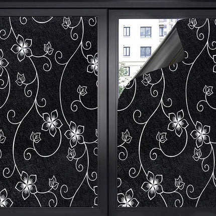 Window Film - Blackout Window Film - Blackout Window Film - Sun Protection - Anti-glare - Adhesive Window Film - Blackout Cloth - Black - Including scraper - Easy installation - Window sticker - 45x100cm - Supplied with self-adhesive backing - C.