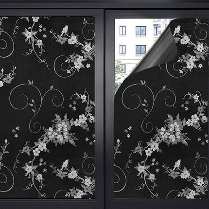 Window film - Blackout window film - Blackout window film - Sun protection - Anti-glare - Adhesive window film - Blackout cloth - Black - Including scraper - Easy installation - Window sticker - 45x100cm - Supplied with self-adhesive backing - A.