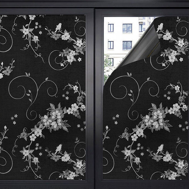 Window film - Blackout window film - Blackout window film - Sun protection - Anti-glare - Adhesive window film - Blackout cloth - Black - Including scraper - Easy installation - Window sticker - 45x100cm - Supplied with self-adhesive backing - A.