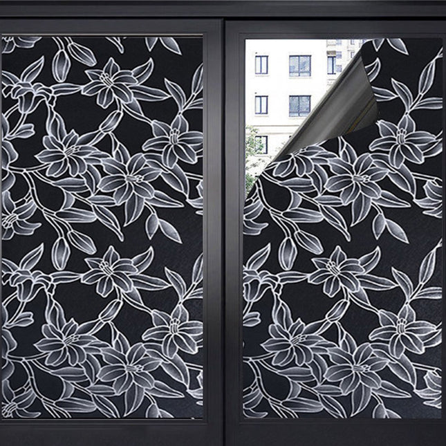 Window Film - Blackout Window Film - Blackout Window Film - Sun Protection - Anti-glare - Adhesive Window Film - Blackout Cloth - Black - Including scraper - Easy installation - Window sticker - 45x100cm - Supplied with self-adhesive backing - D.