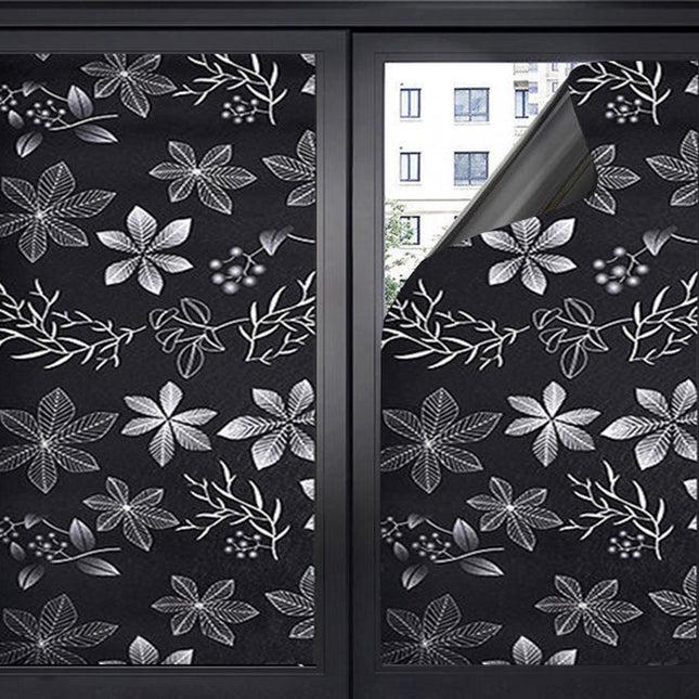 Window Film - Blackout Window Film - Blackout Window Film - Sun Protection - Anti-glare - Adhesive Window Film - Blackout Cloth - Black - Including scraper - Easy installation - Window sticker - 45x100cm - Supplied with self-adhesive backing - E.