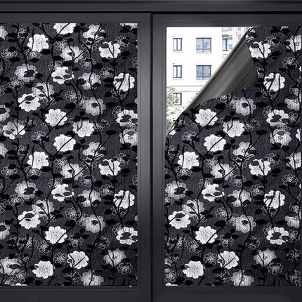 Window Film - Blackout Window Film - Blackout Window Film - Sun Protection - Anti-glare - Adhesive Window Film - Blackout Cloth - Black - Including scraper - Easy installation - Window sticker - 45x100cm - Supplied with self-adhesive backing - F.