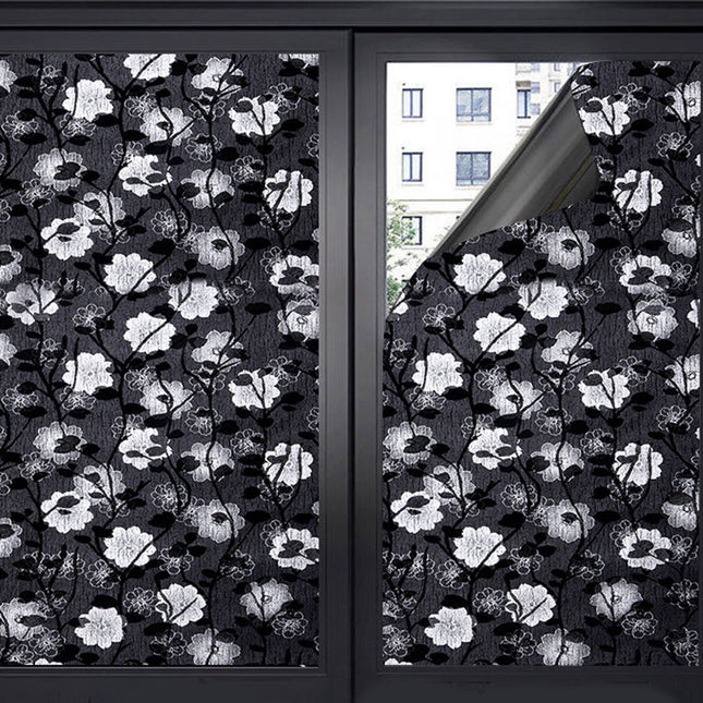 Window Film - Blackout Window Film - Blackout Window Film - Sun Protection - Anti-glare - Adhesive Window Film - Blackout Cloth - Black - Including scraper - Easy installation - Window sticker - 45x100cm - Supplied with self-adhesive backing - F.