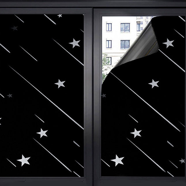 Window film - Blackout window film - Blackout window film - Sun protection - Anti-glare - Adhesive window film - Blackout cloth - Black - Including scraper - Easy installation - Window sticker - 45x100cm - Supplied with self-adhesive backing - G.