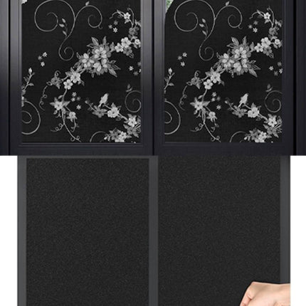 2 pieces Window Film - Blackout Window Film - Sun Protection - Anti-glare - Blackout Cloth - Black - Including Squeegee - Window Sticker - 45x100cm - Supplied with self-adhesive backing.