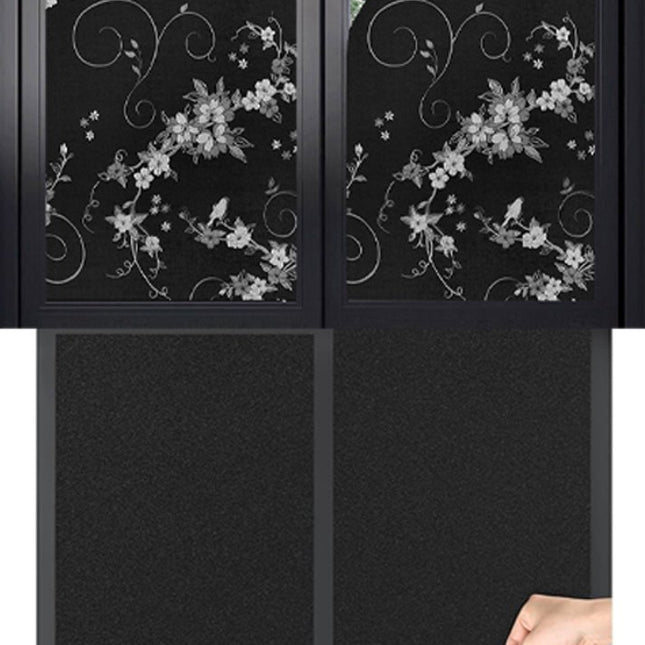 2 pieces Window Film - Blackout Window Film - Sun Protection - Anti-glare - Blackout Cloth - Black - Including Squeegee - Window Sticker - 45x100cm - Supplied with self-adhesive backing.