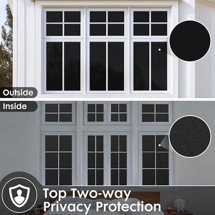 2 pieces Window Film - Blackout Window Film - Sun Protection - Anti-glare - Blackout Cloth - Black - Including Squeegee - Window Sticker - 45x100cm - Supplied with self-adhesive backing.