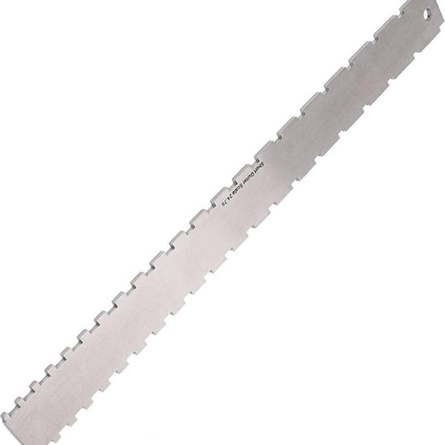Guitar Neck Notched Straight Edge Luthiers Tool, Notched Fretboard Straight Edge Luthiers Measuring Tool for Guitars Neck Leveling Ruler - Double Teeth - 420*37*2.5mm - For 62-65cm Guitar Frets.