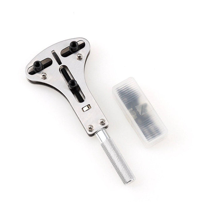 Watch Case Opener - Watch Opener - Metal - Watchmaker Tools - Watch Tools - Watch Repair - Watch Back Opener Key - With Opening Screws - For Diameters Smaller Than 55mm - 16*7cm - Silver.
