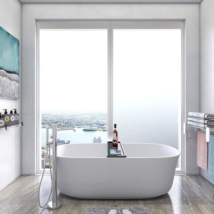 Window film - Easy installation - Glue-free adhesive film for windows and bathrooms - Static - 45cm*3m - white - PVC - Frosted.