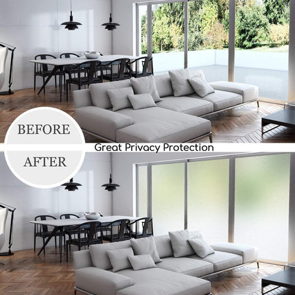 Window film - Easy installation - Glue-free adhesive film for windows and bathrooms - Static - 45cm*3m - white - PVC - Frosted.