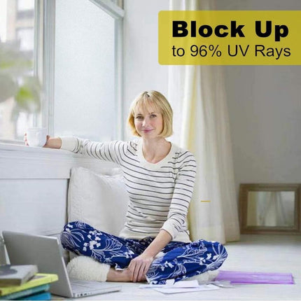 Window film - Easy installation - Glue-free adhesive film for windows and bathrooms - Static - 45cm*3m - white - PVC - Frosted.
