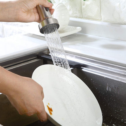 Extendable faucet head - Kitchen faucet head - Spray head - Faucet connector - Faucet attachment - Universal G1/2 - Faucet extension - 2-function - ABS chrome plated - silver - 100*52*52mm.