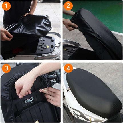 Seat cover for electric vehicles and motorcycles - Waterproof - Scratch-resistant - PU - 60*80 cm - Black.
