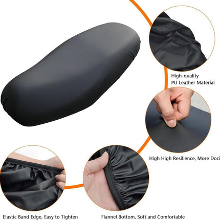 Seat cover for electric vehicles and motorcycles - Waterproof - Scratch-resistant - PU - 60*80 cm - Black.