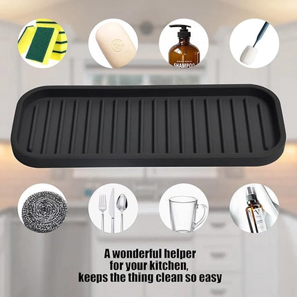 Sink organizer - Countertop and Kitchen Organizer - Sink Organizer - Countertop Organizer - Kitchen Organizers - 230*90mm - Black - Silicone.