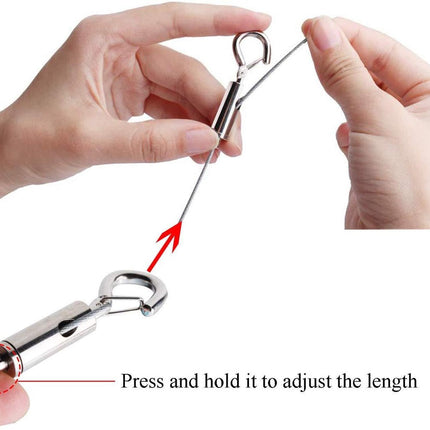 Steel Cable - 3 Pieces - Stainless Steel Single Hook - 2m*1.5mm - Durable - Outdoor and Indoor - Flexible and Durable - For Tent Rope, Clotheslines & Outdoor Lighting.