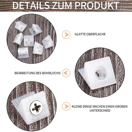 120 Pieces - Wedges - Screw Fastener - Cabinet Installation Kit - Drawer Back Supports - Drawer Repair Kit with Screws - Furniture Drawer Sagging Repair Mend Mending Wedges - Cabinet Shelf Support - Shelf Support - White.