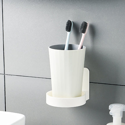 Cup holder - 2 pieces - Cup holder Bathroom - Wall mounted - Self-adhesive - Bathroom shelf - Bathroom rack - White - For placing soap dispensers, mouthwash cups, spice bottles, etc..