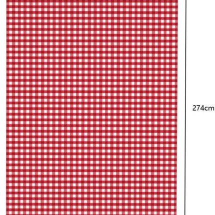 Tablecloths - Tablecloth - PEVA - Rectangular tablecloth - Water-repellent - Indoor and outdoor - Picnic tablecloth - Red checked tablecloth - Suitable for picnics, camping and parties - 137 x 274cm - Red.