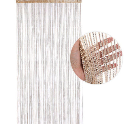 Fly screen curtain - Door curtain - Glitter mosquito net - Anti-fly door curtain - 100 x 200 cm - With gold thread - Polyester - Gold - Decorative curtain - Mosquito net.
