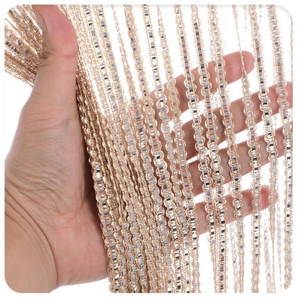 Fly screen curtain - Door curtain - Glitter mosquito net - Anti-fly door curtain - 100 x 200 cm - With gold thread - Polyester - Gold - Decorative curtain - Mosquito net.