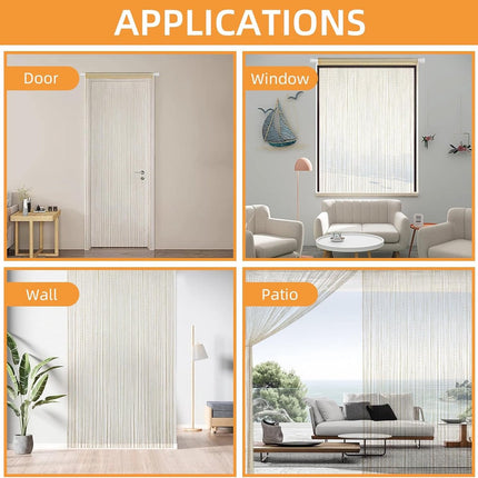 Fly screen curtain - Door curtain - Glitter mosquito net - Anti-fly door curtain - 100 x 200 cm - With gold thread - Polyester - Gold - Decorative curtain - Mosquito net.