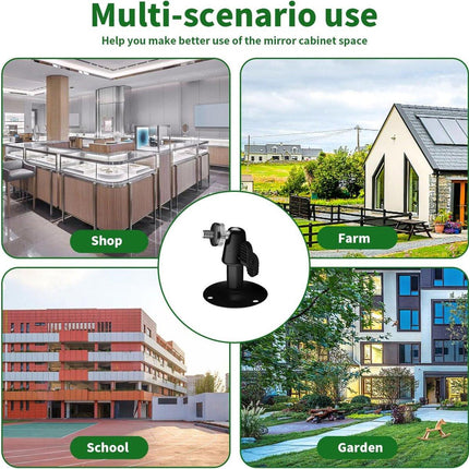Metal Camera Bracket - 2 pieces - 360° adjustable - Wall mounting - For security cameras - Indoor and outdoor use - With installation accessories - Black.