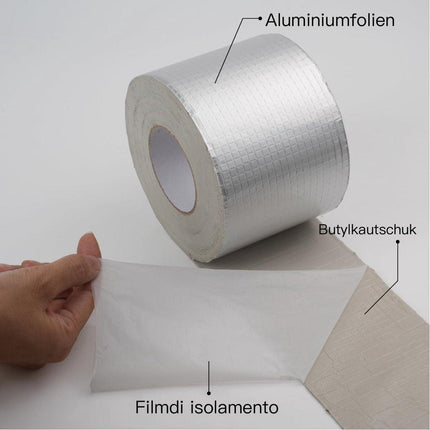 Waterproof sealing tape - Aluminum foil tape - Butyl tape - Tape - Aluminum tape - Extra strong tape - 5M - silver.