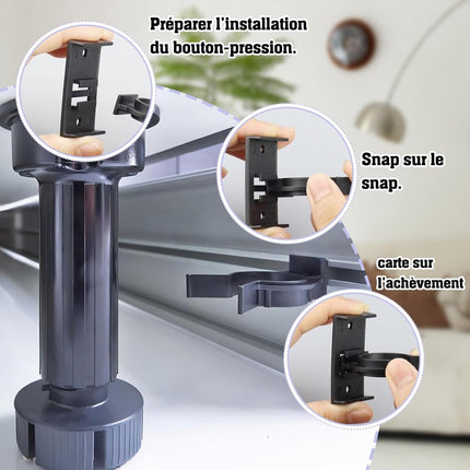 10 pieces - Skirting Clips - Kitchen Plinth Hooks - Kitchen Plinth Clips - for Kitchen Frames Fastening - black - plastic - for cabinet legs with a diameter of 2.6-2.8 cm - for sofa, table, bed, cabinet.