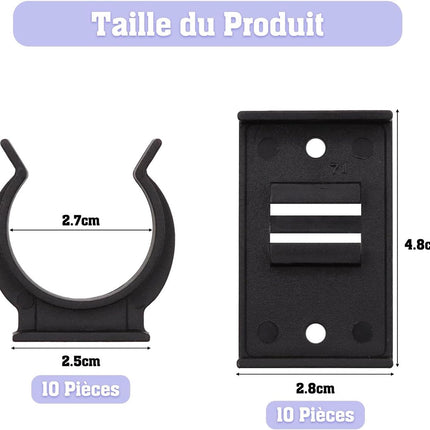 10 pieces - Skirting Clips - Kitchen Plinth Hooks - Kitchen Plinth Clips - for Kitchen Frames Fastening - black - plastic - for cabinet legs with a diameter of 2.6-2.8 cm - for sofa, table, bed, cabinet.