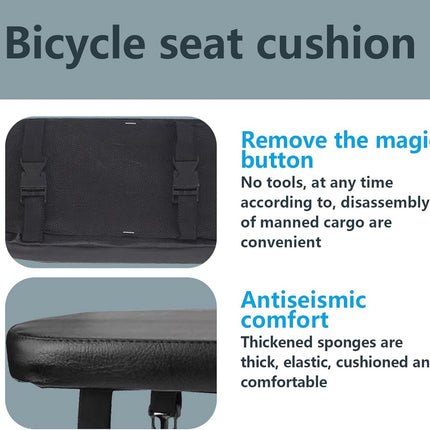 Bicycle Seat Rear Seat - Bicycle Seat Rear - Luggage Carrier Cushion - Rear Bicycle Seat - Bicycle Cushion Luggage Carrier - Universal - Black - Electric Bicycle/Bicycles/Electric Scooter - Soft.