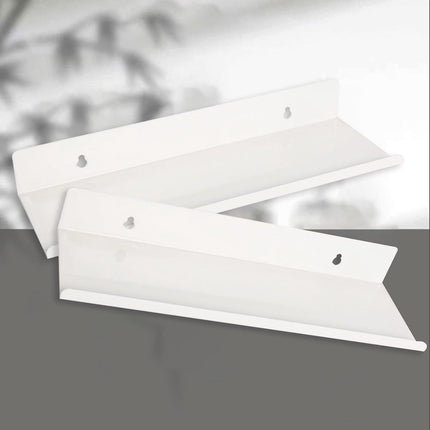 2 pieces - Wall shelf - Shower shelf - shelves - 30CM - carbon steel - white - floating - for bedroom, bathroom, kitchen, living room, office.